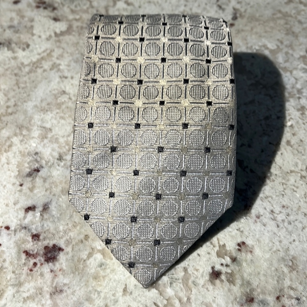 Prada authentic vintage slim silver tie